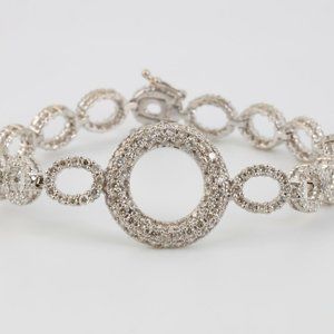 6.5" 14k White Gold Bracelet with 3.75tcw Diamonds (12.81g.)
